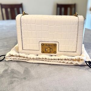 Sam Edelman Sophia Croc Embossed White Crossbody Bag EEUC